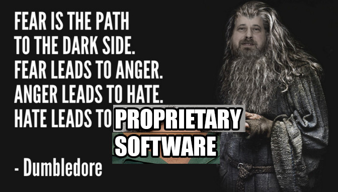 Hate leads to proprietary software