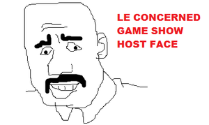 Le concerned game show host face