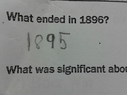 What ended in 1896?