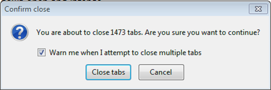 Close tabs