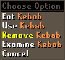 Choose options - Remove kebab